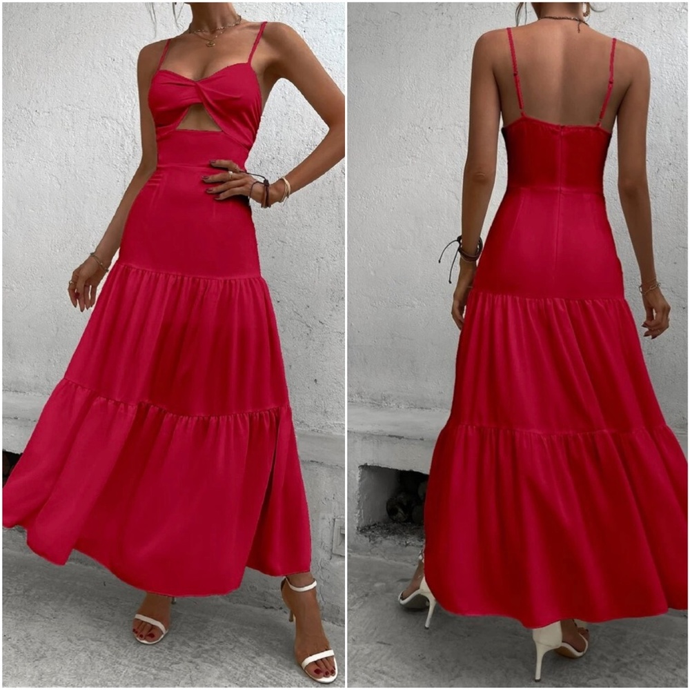 Boho Cut out Ruffle Maxi Dress - Picture 9 of 16